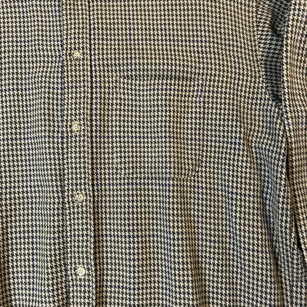 Banana Republic Button Up Shirt Mens Large Houndstooth Untucked Fit ThickFlannel
